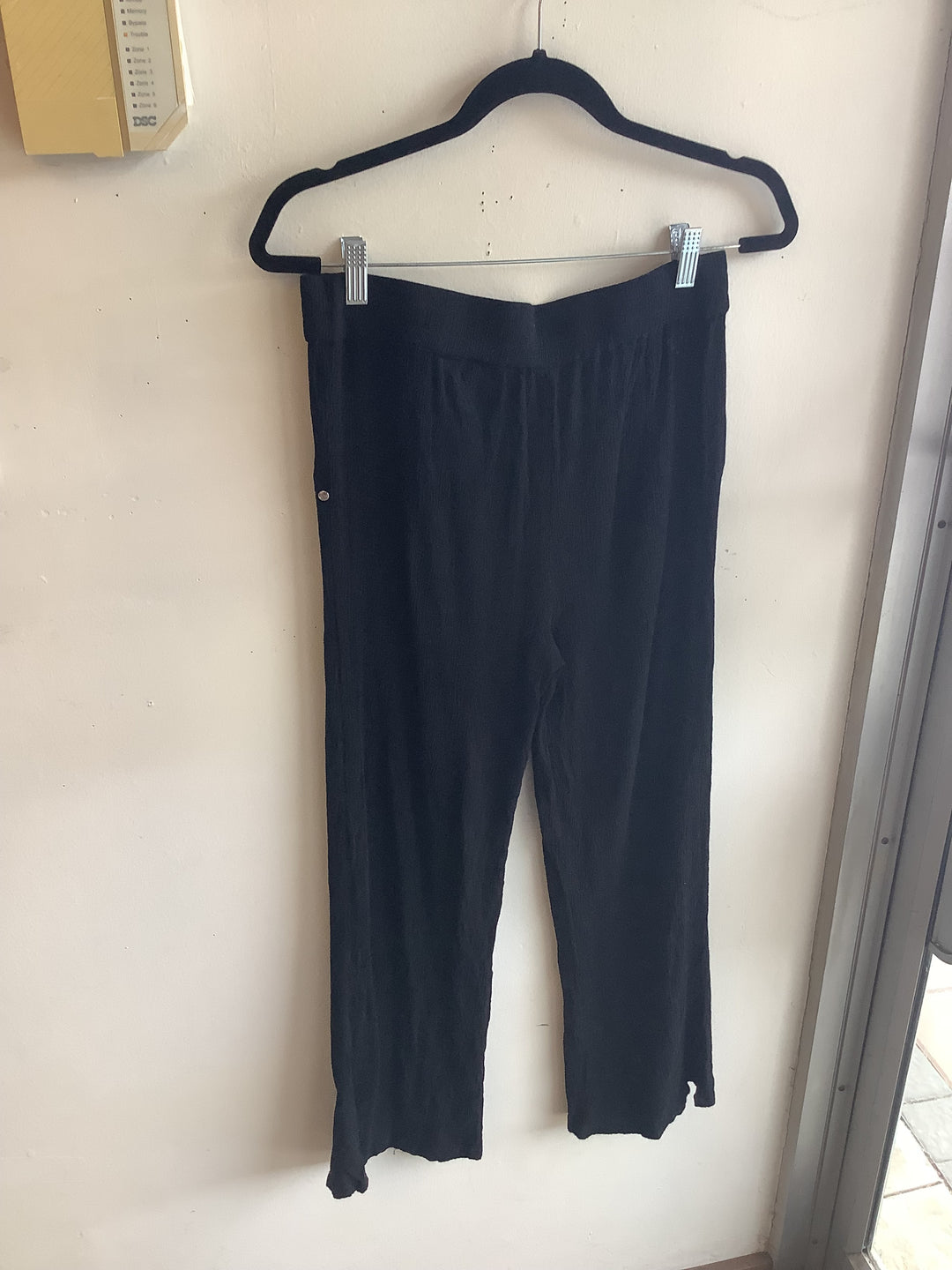 Orb Textured Black Cropped Pants