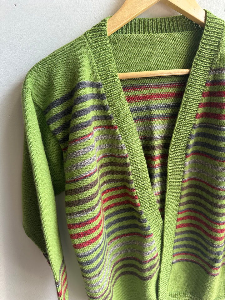 Debbie Svensson Hand Knit Shorescape Striped Cardigan