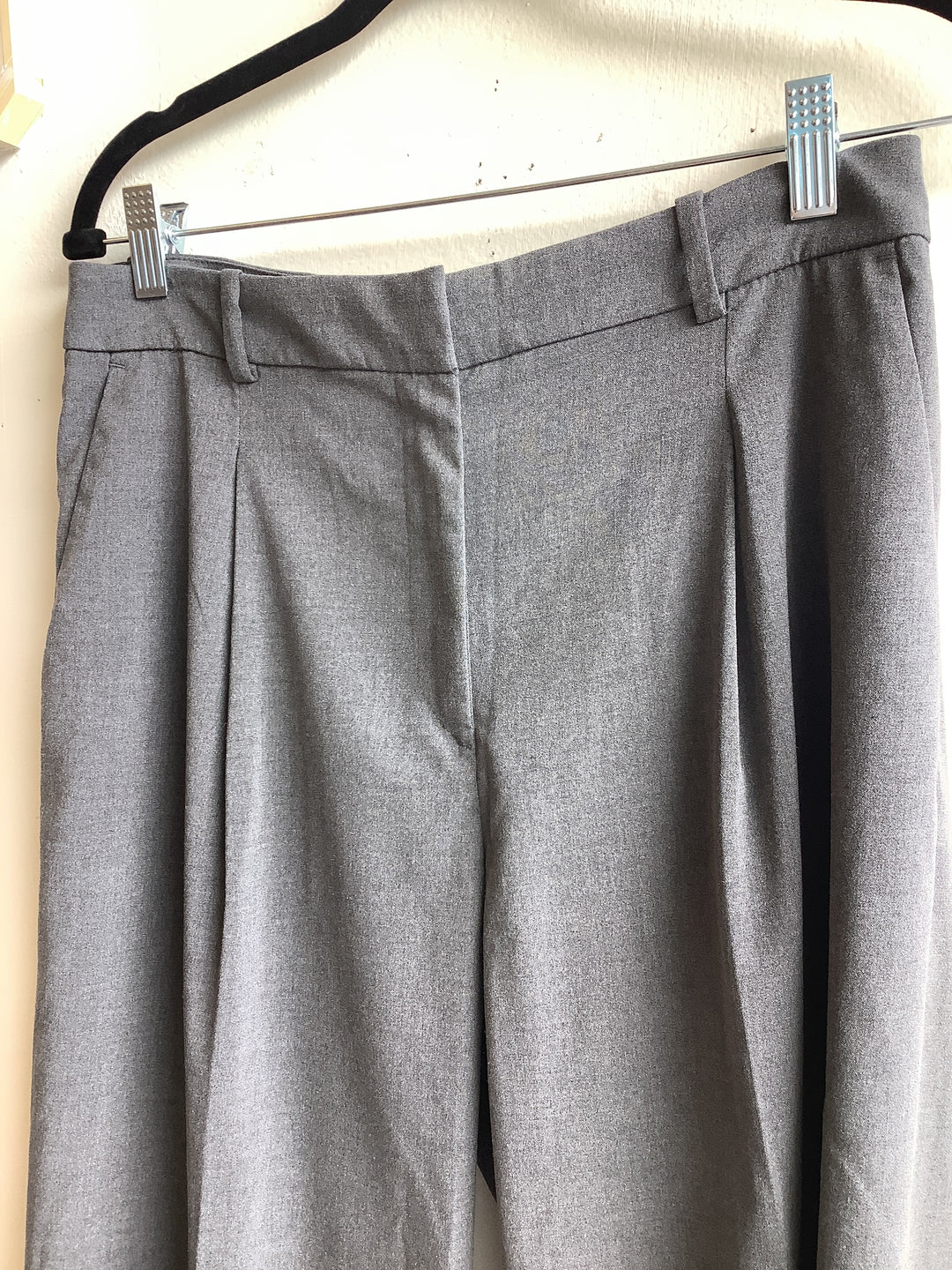 Grey Tailored Wide Leg Trousers