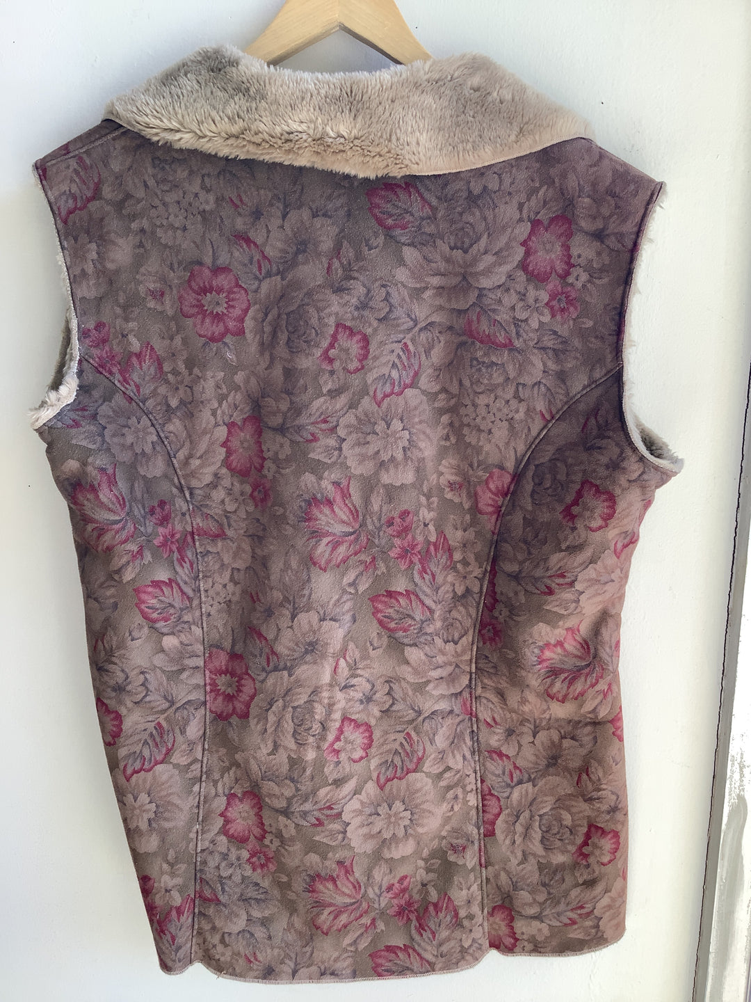 Coldwater Creek Faux Suede Floral Vest