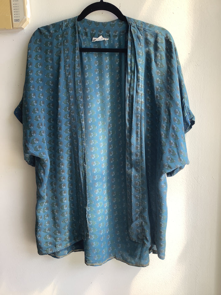 Sea Glass 100% Silk Boho Kimono