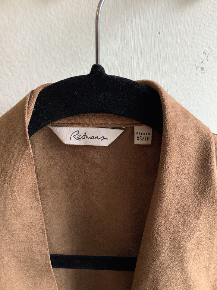 Camel Faux Suede Vest