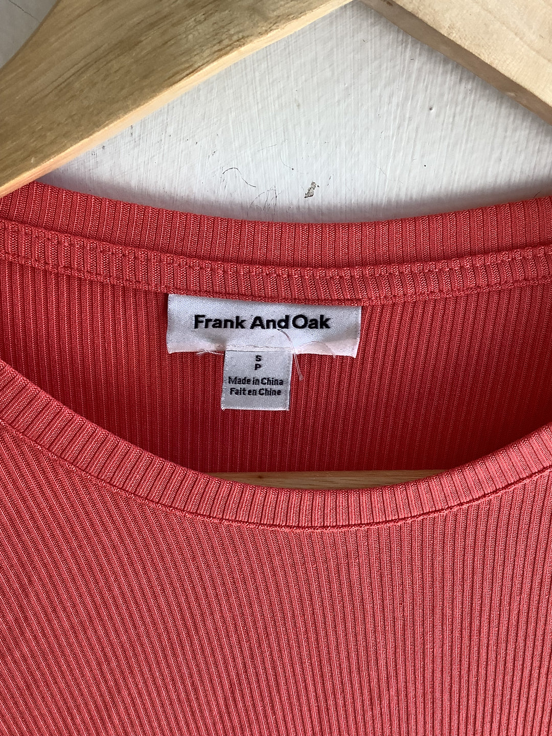 Coral Ribbed Long Sleeve