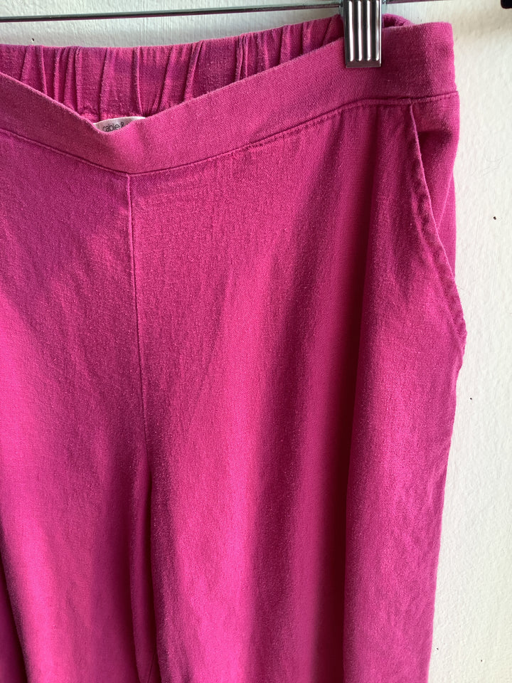 Hot Pink Linen Blend Pants