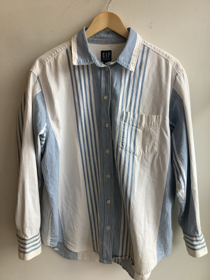 Vintage Gap Denim Striped Button-Up