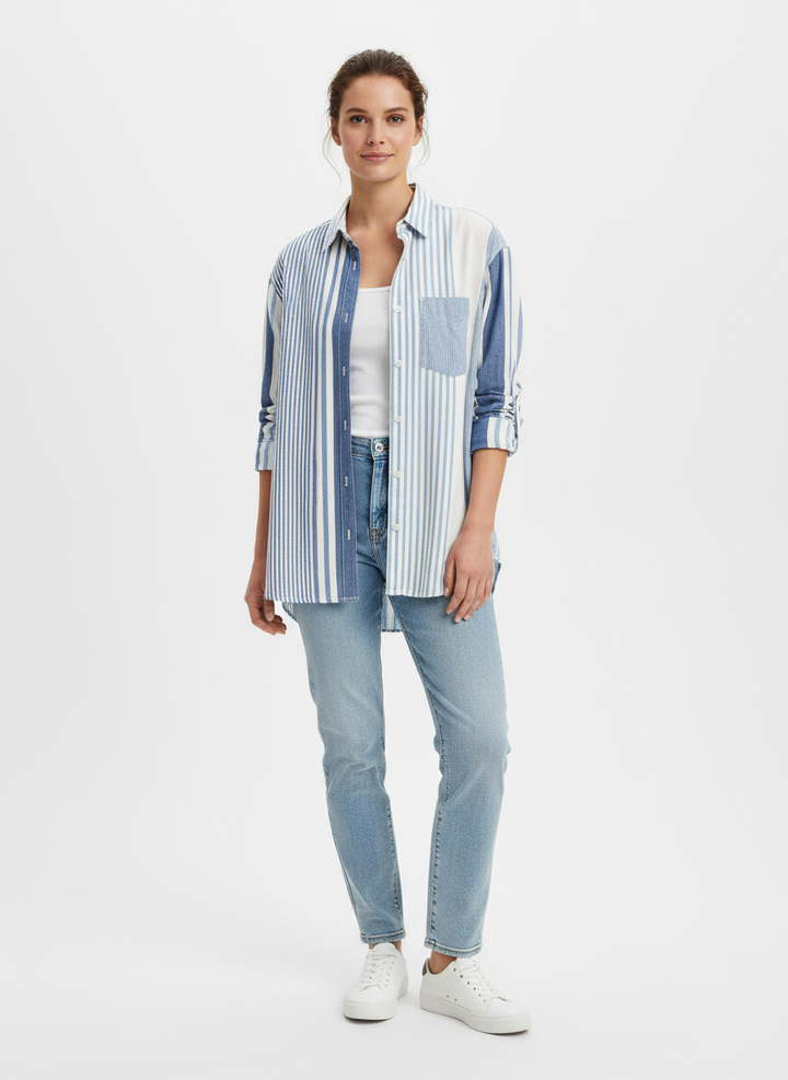 Vintage Gap Denim Striped Button-Up