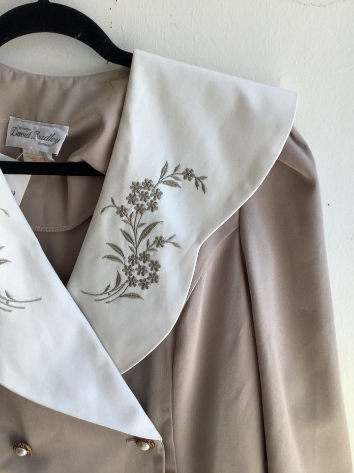 Vintage Embroidered Sailor Collar Blazer