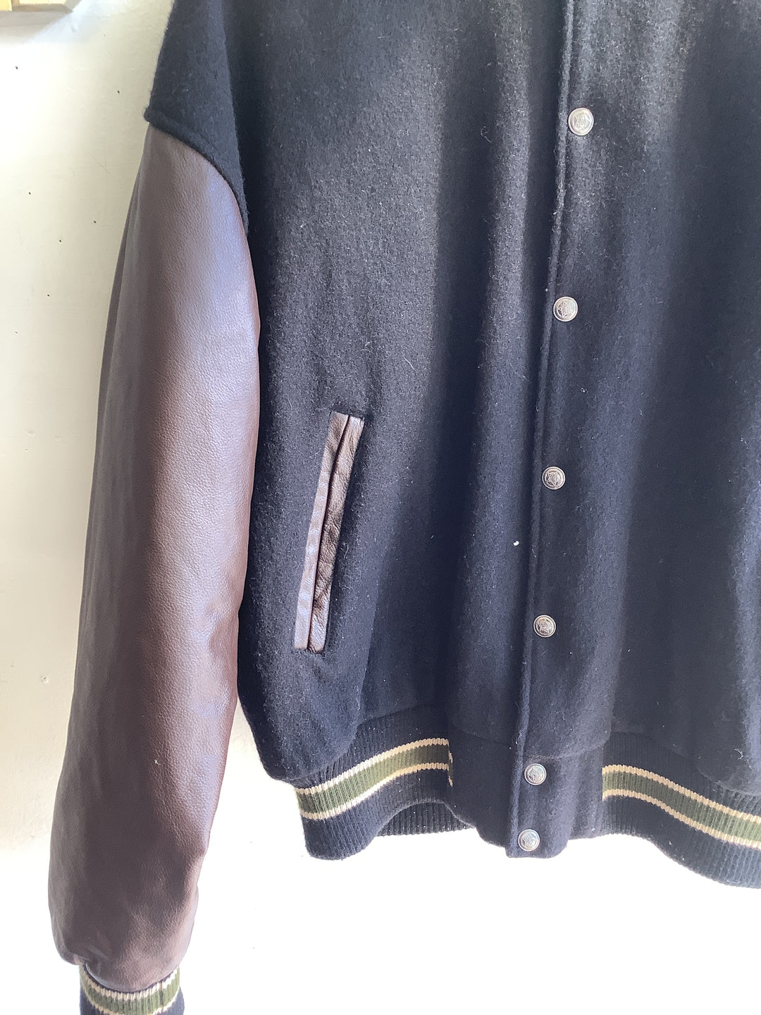 Vintage Black + Brown Varsity Jacket