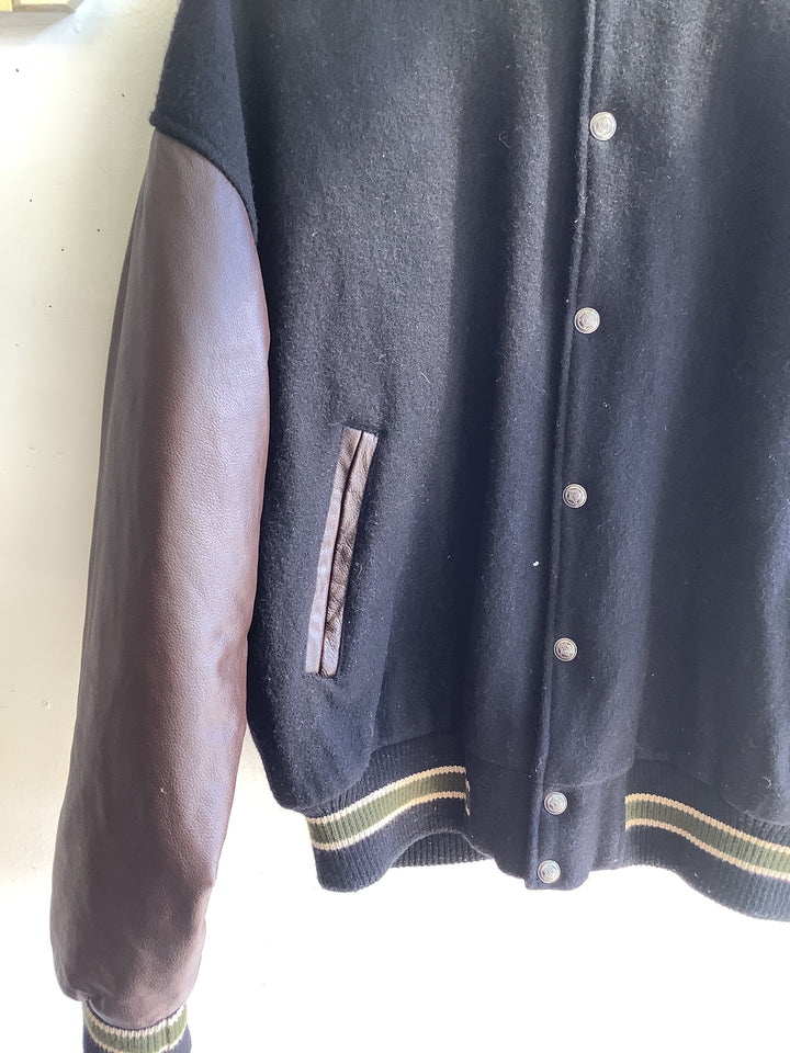 Vintage Black + Brown Varsity Jacket