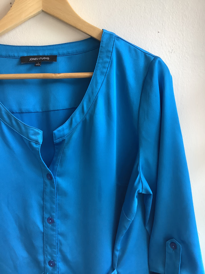 Vintage Jones Studio Electric Blue Blouse