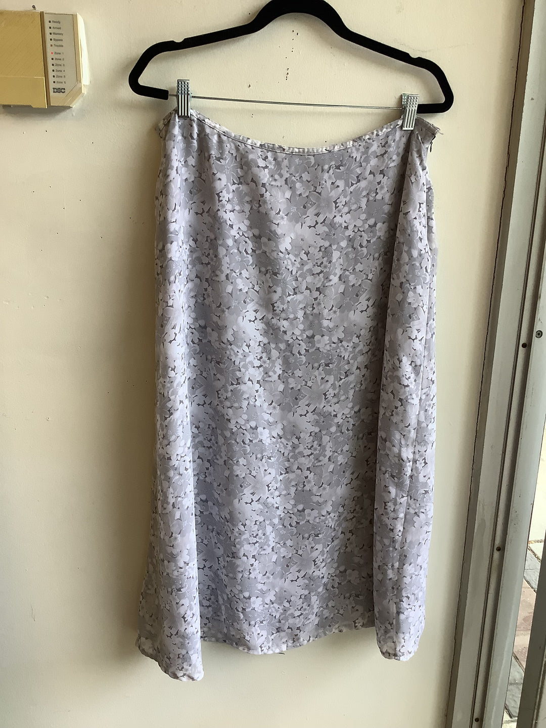 Silver Floral Midi Skirt