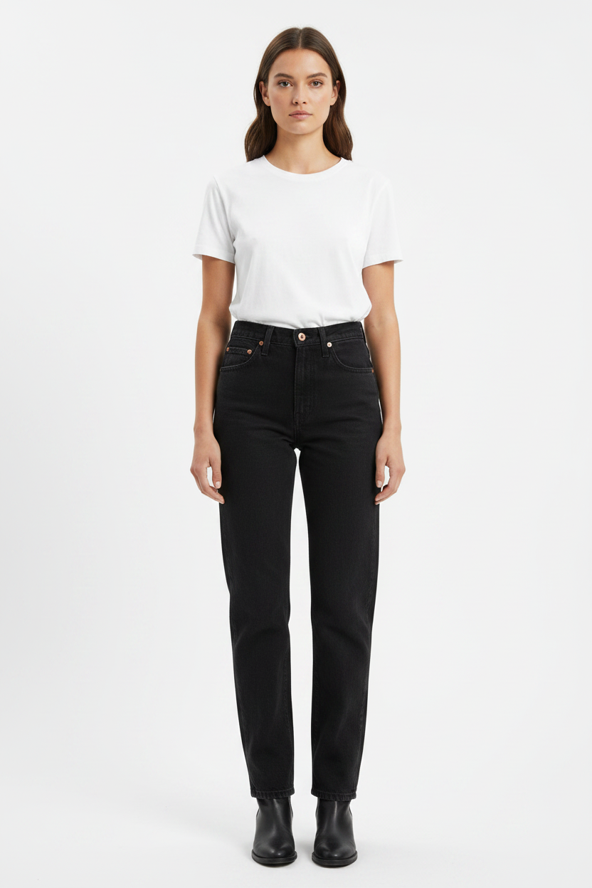 Wrangler Black High Rise Straight Leg Jeans