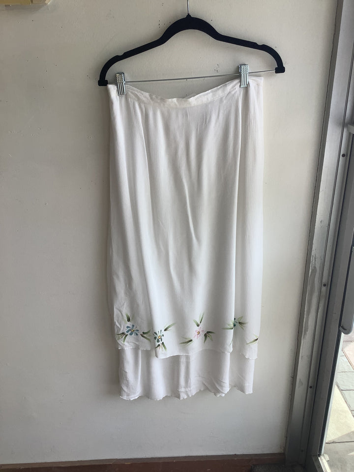 Blue Sky Design Embroidered Midi Skirt