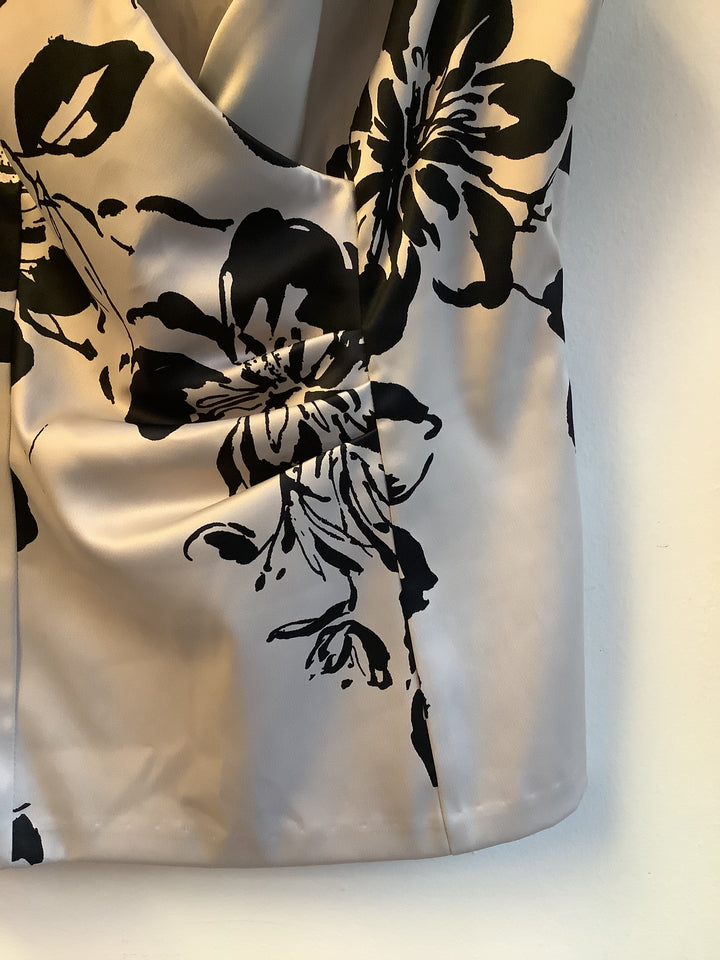 Vintage Noir Floral Satin Top