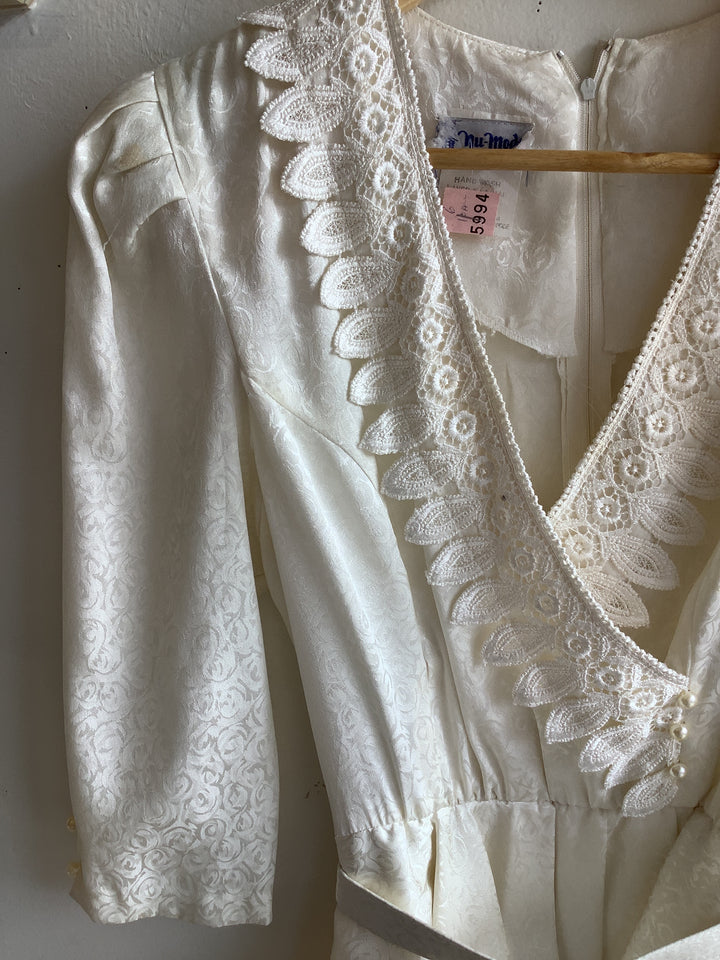 Vintage Lace Peplum Bridal Dress