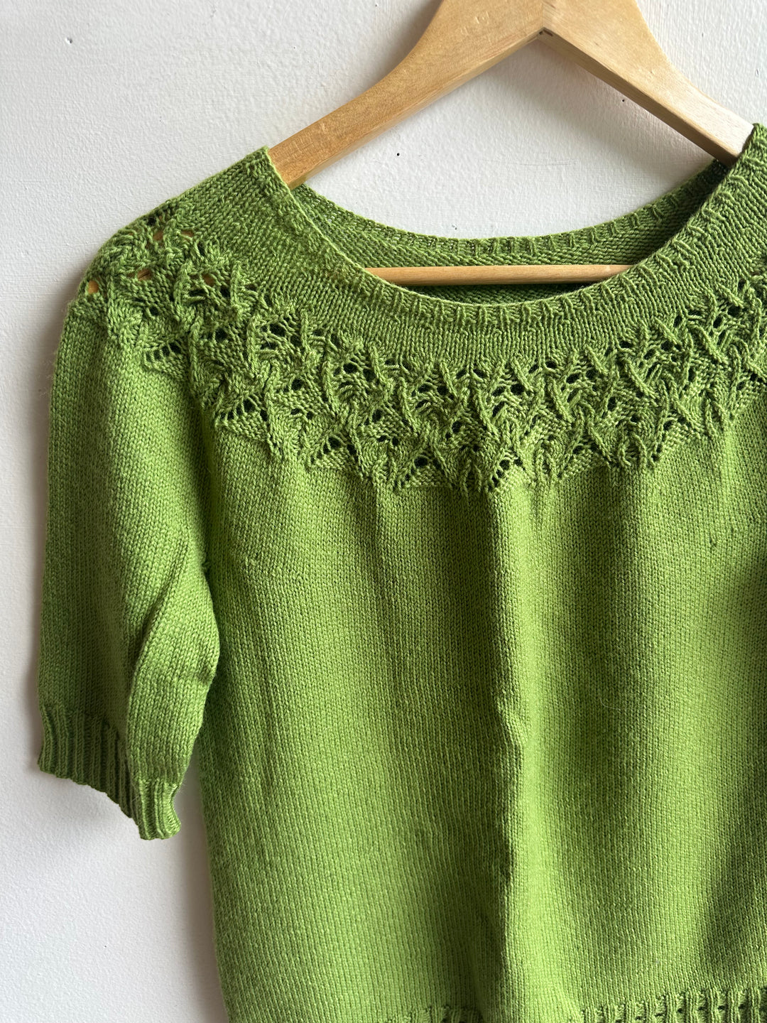 Debbie Svensson Hand Knit Green Laia Wool Blend Top