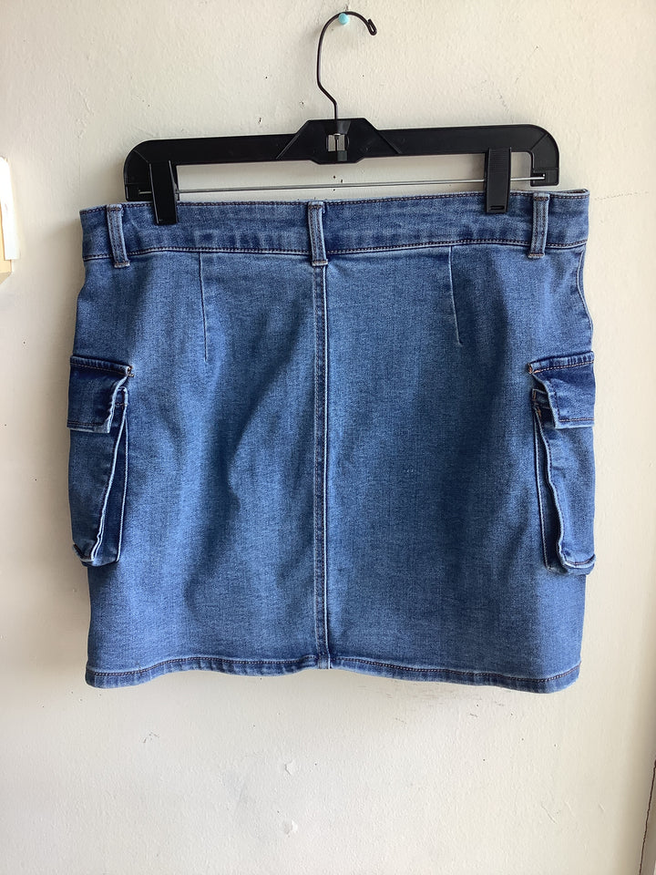 Refuge Denim Cargo Mini Skirt