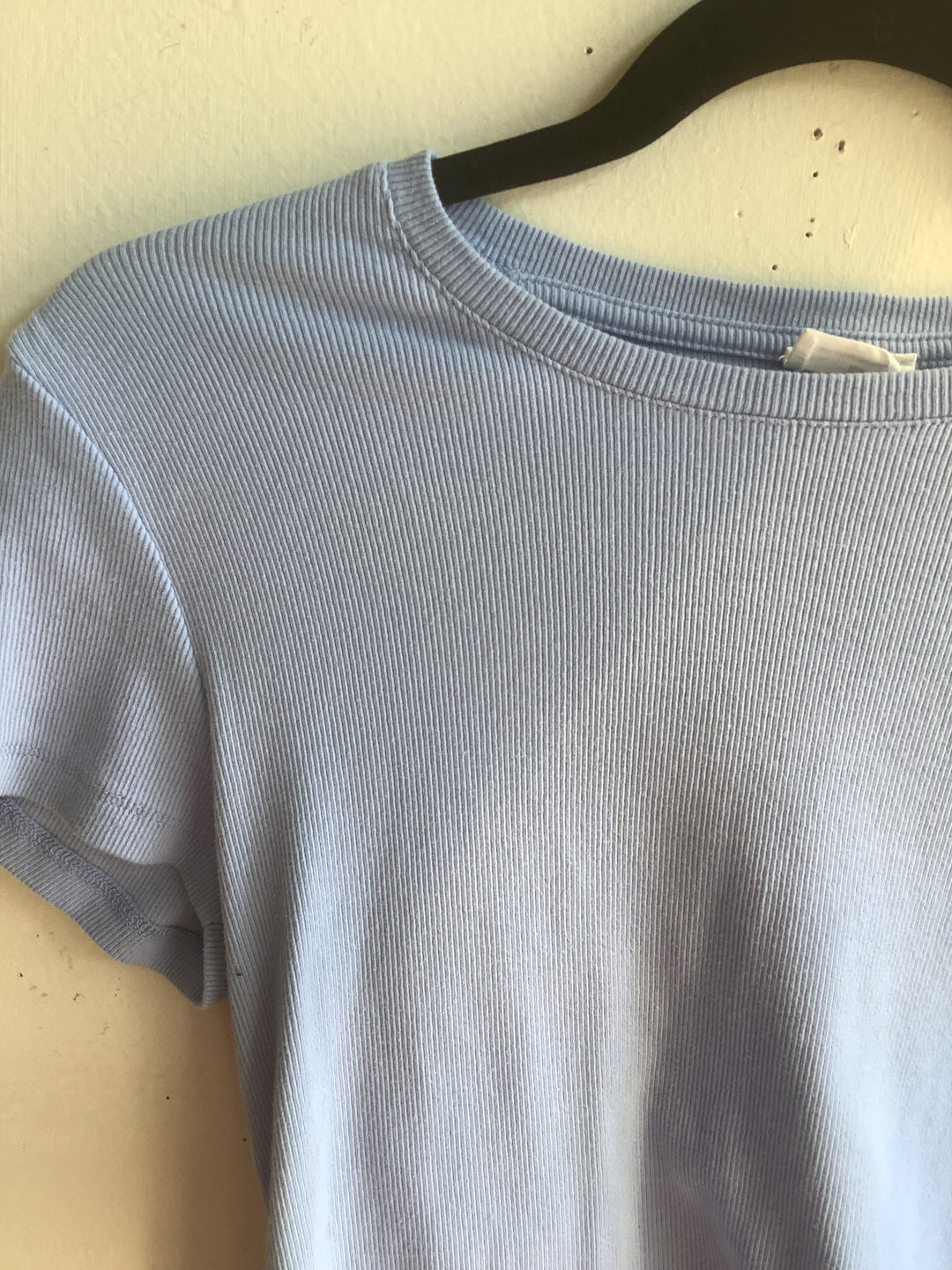 Powder Blue Ribbed Crop Top