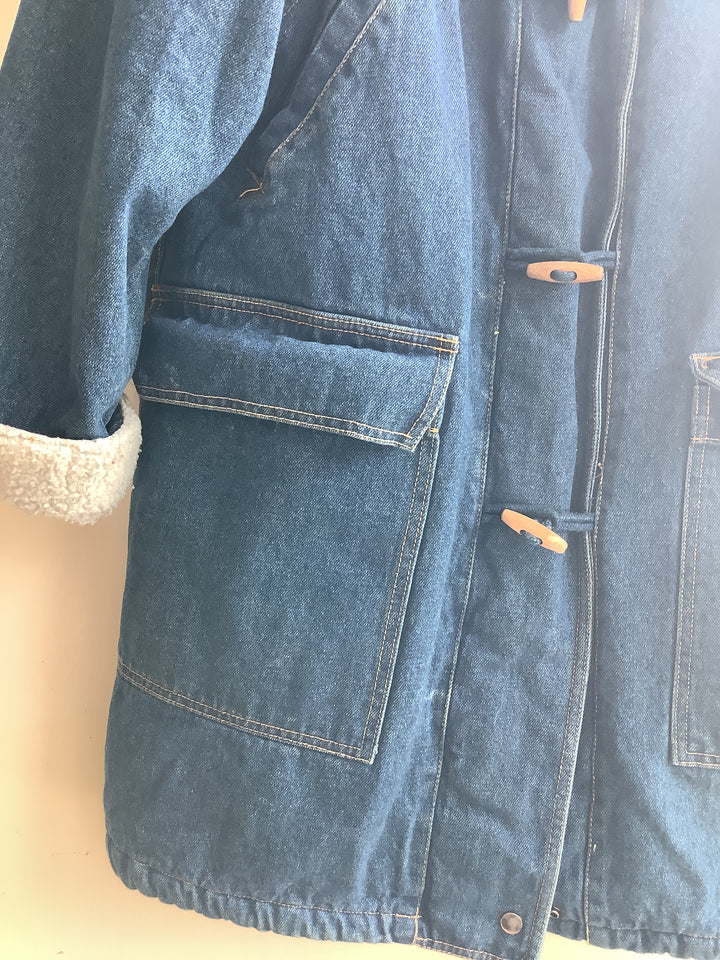 Vintage Oversized Sherpa Denim Coat