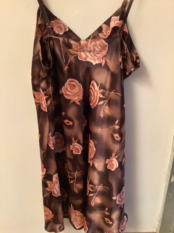 Vintage Rosy Mocha Satin Slip Dress