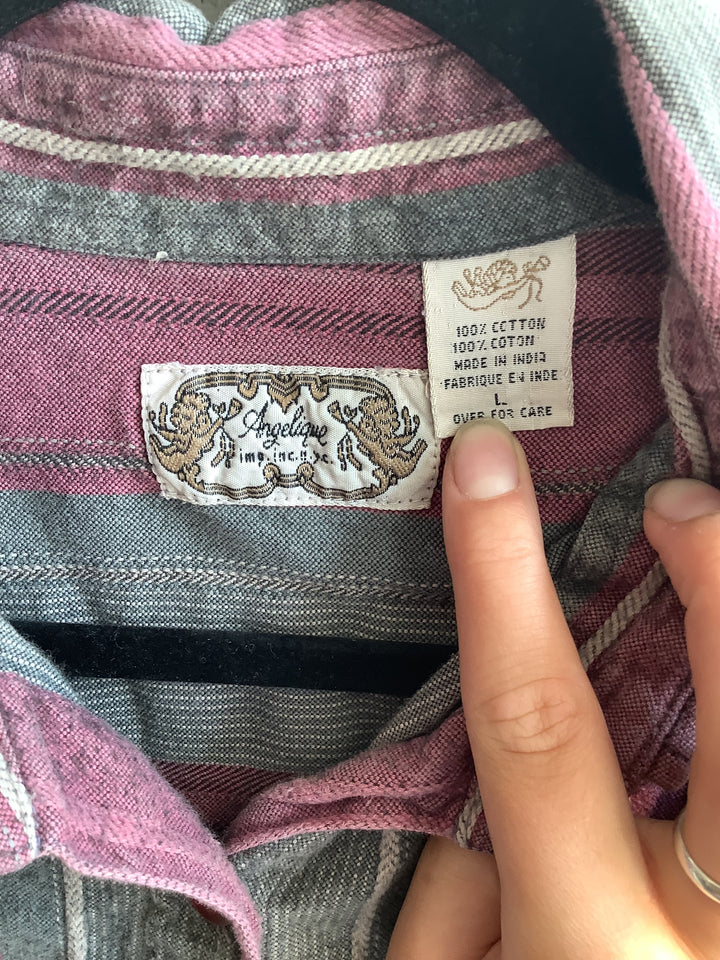 Vintage Angelique Striped Button Up