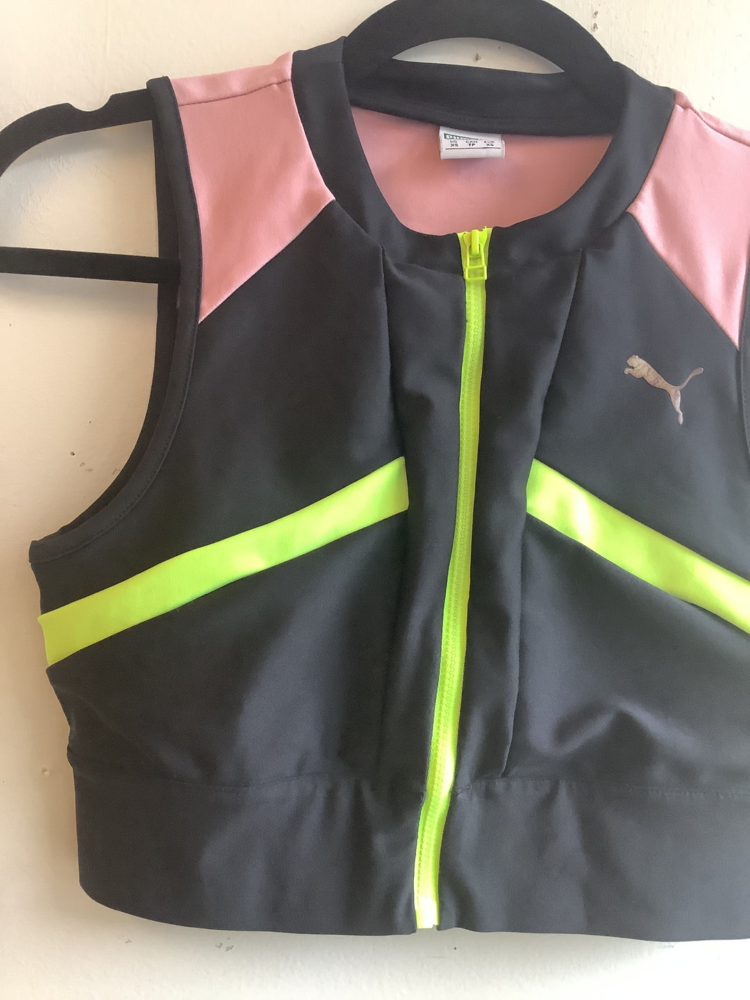 Neon Rush Zip Front Crop Top