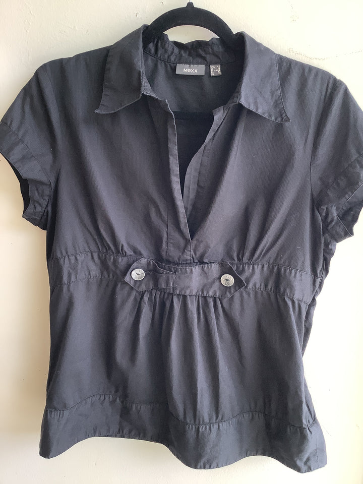 Y2K Mexx Black Collard Blouse