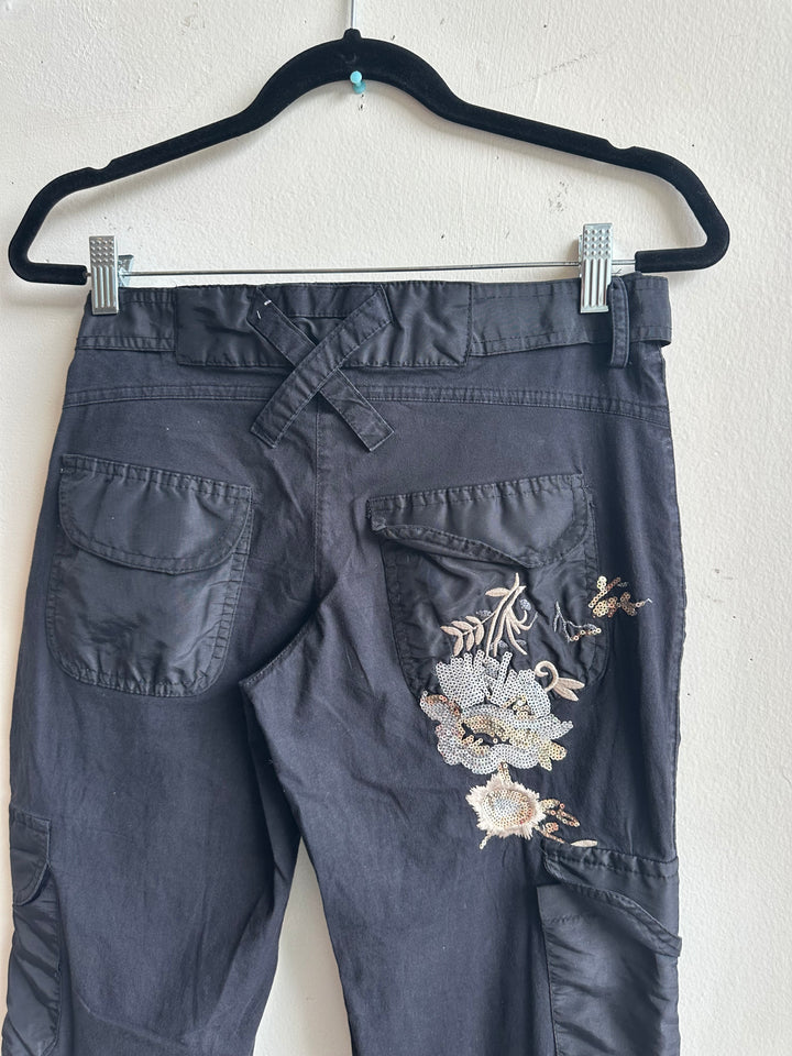 Vintage Fervente Y2K Embroidered Cargo Pants | Size 40 / M
