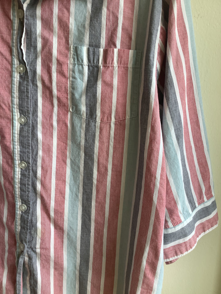 Vintage Pastel Stripe Cotton Shirt