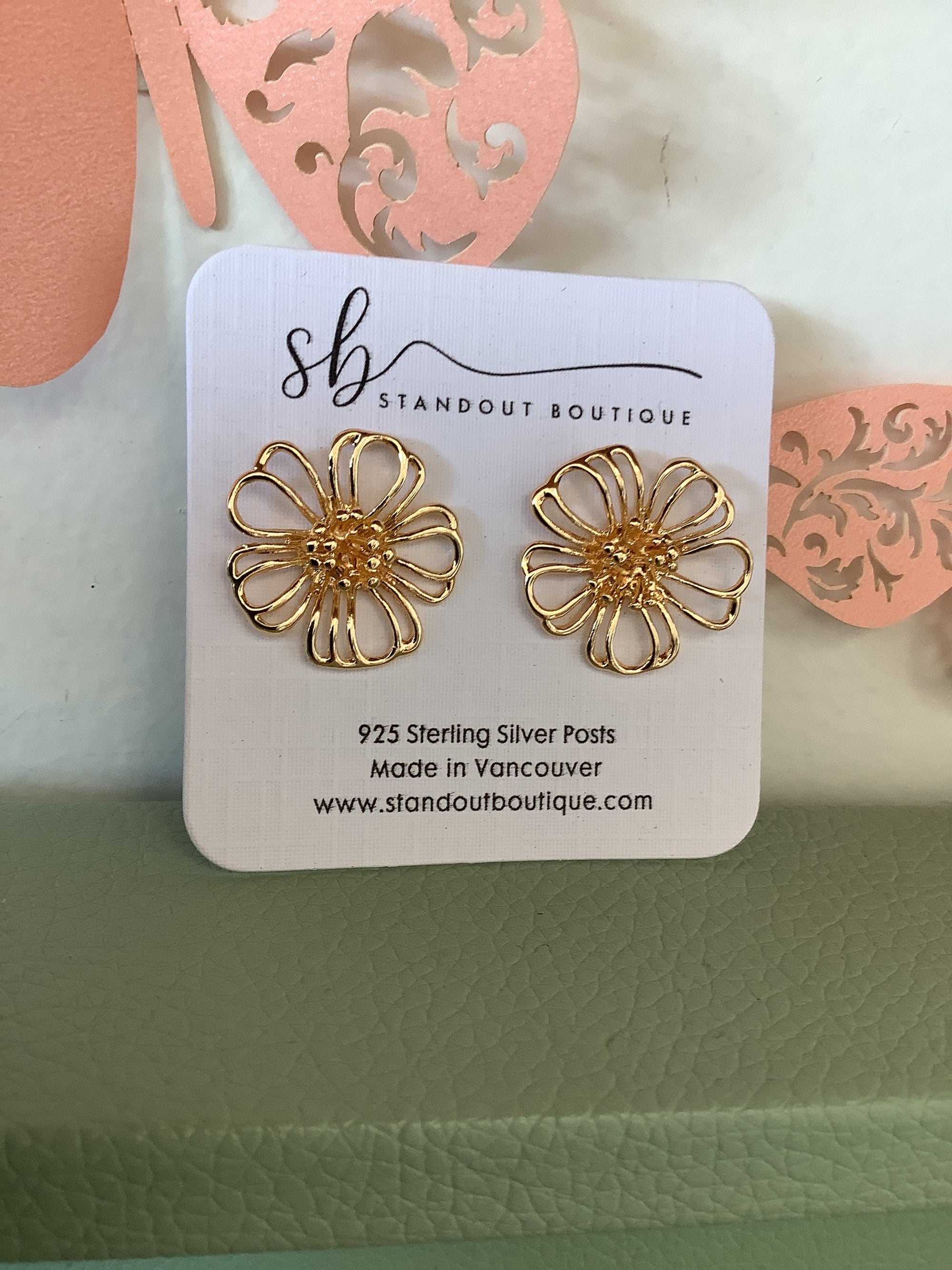 Standout Boutique Marigold Gold Flower Studs