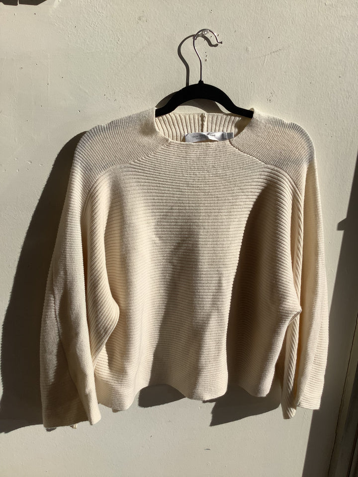 Cream Ribbed Sweater
