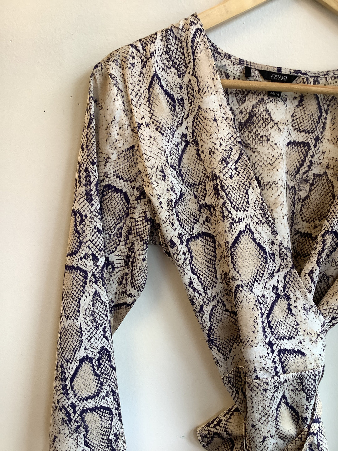 Vintage Silky Snakeskin Wrap Top