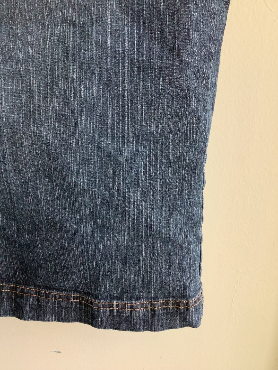 Contrast Stitch Denim Midi Skirt