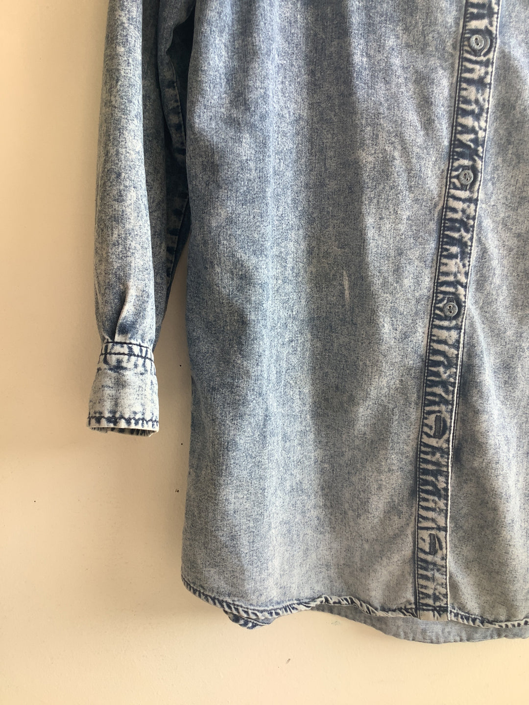 Retro Girl Acid Wash Denim Shirt