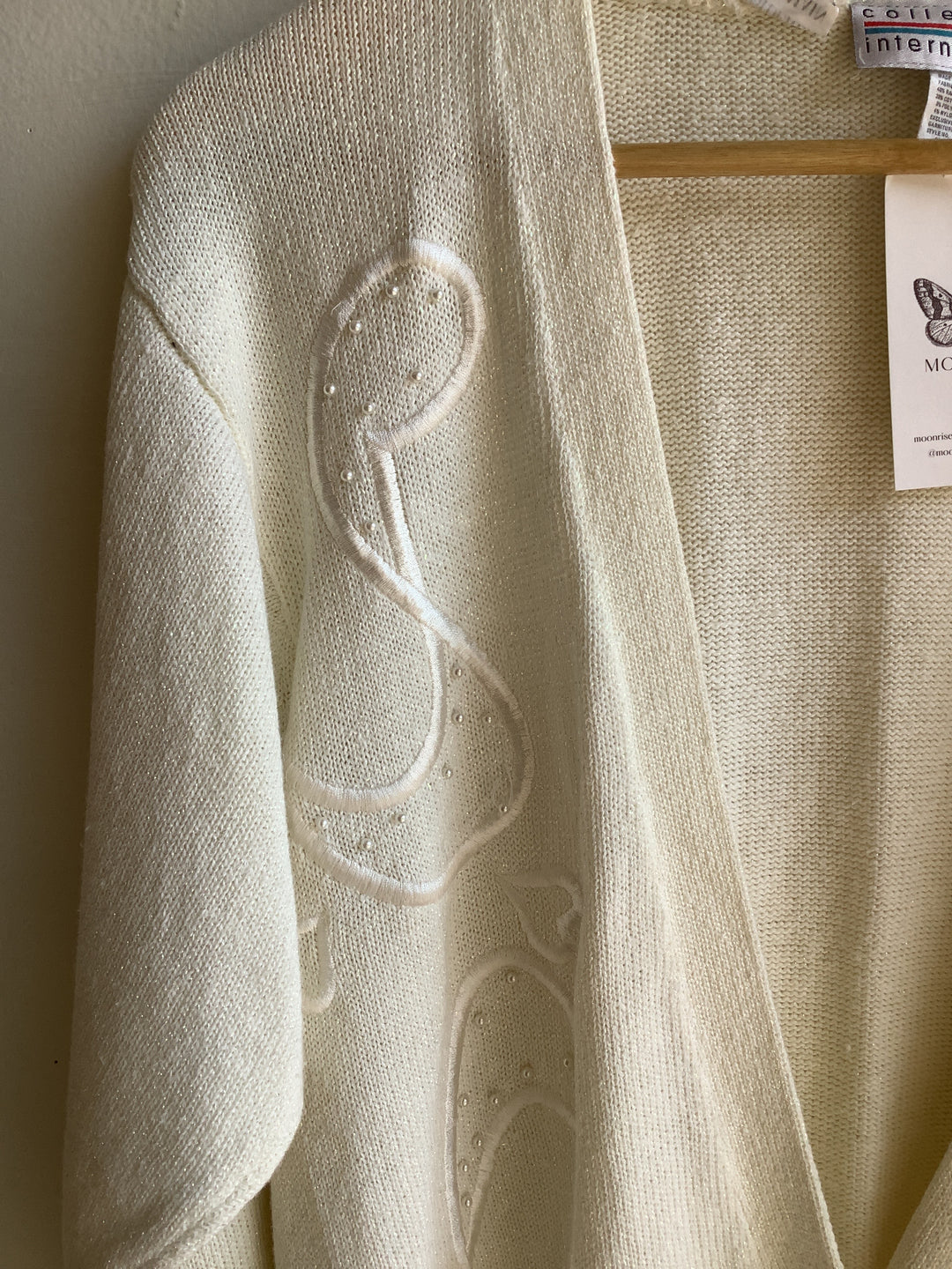 Vintage Collection Internationale Embellished Cream Cardigan