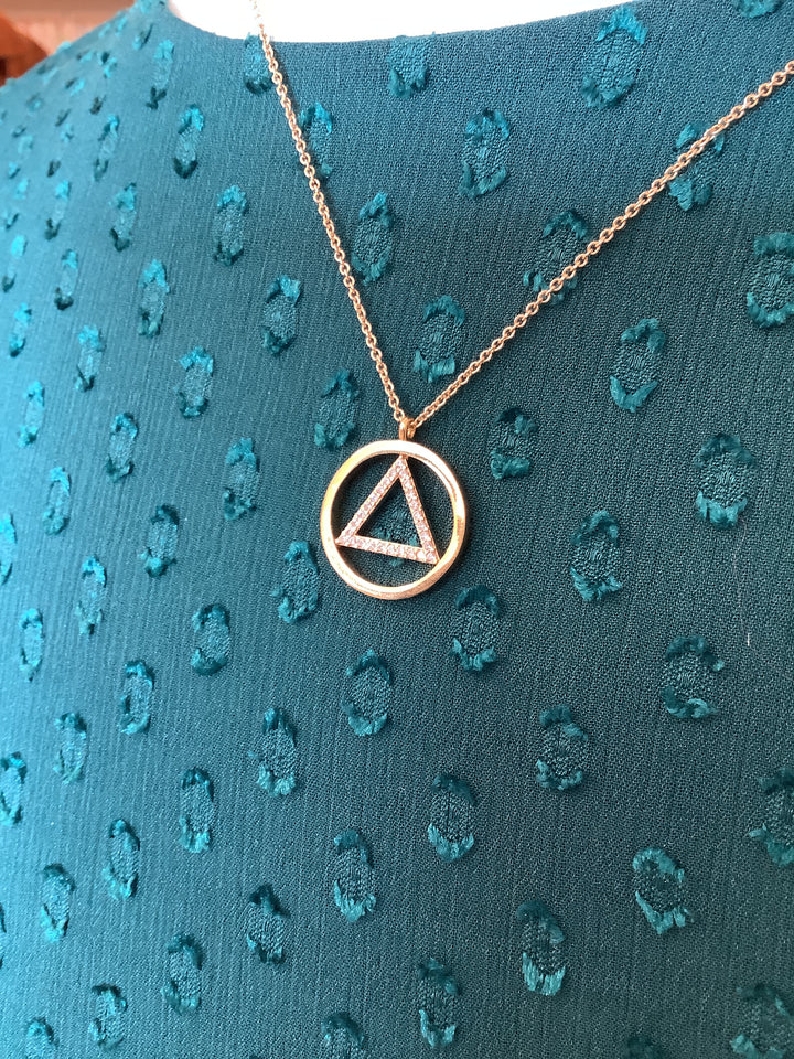 Standout Boutique Triangle Circle Gold Necklace