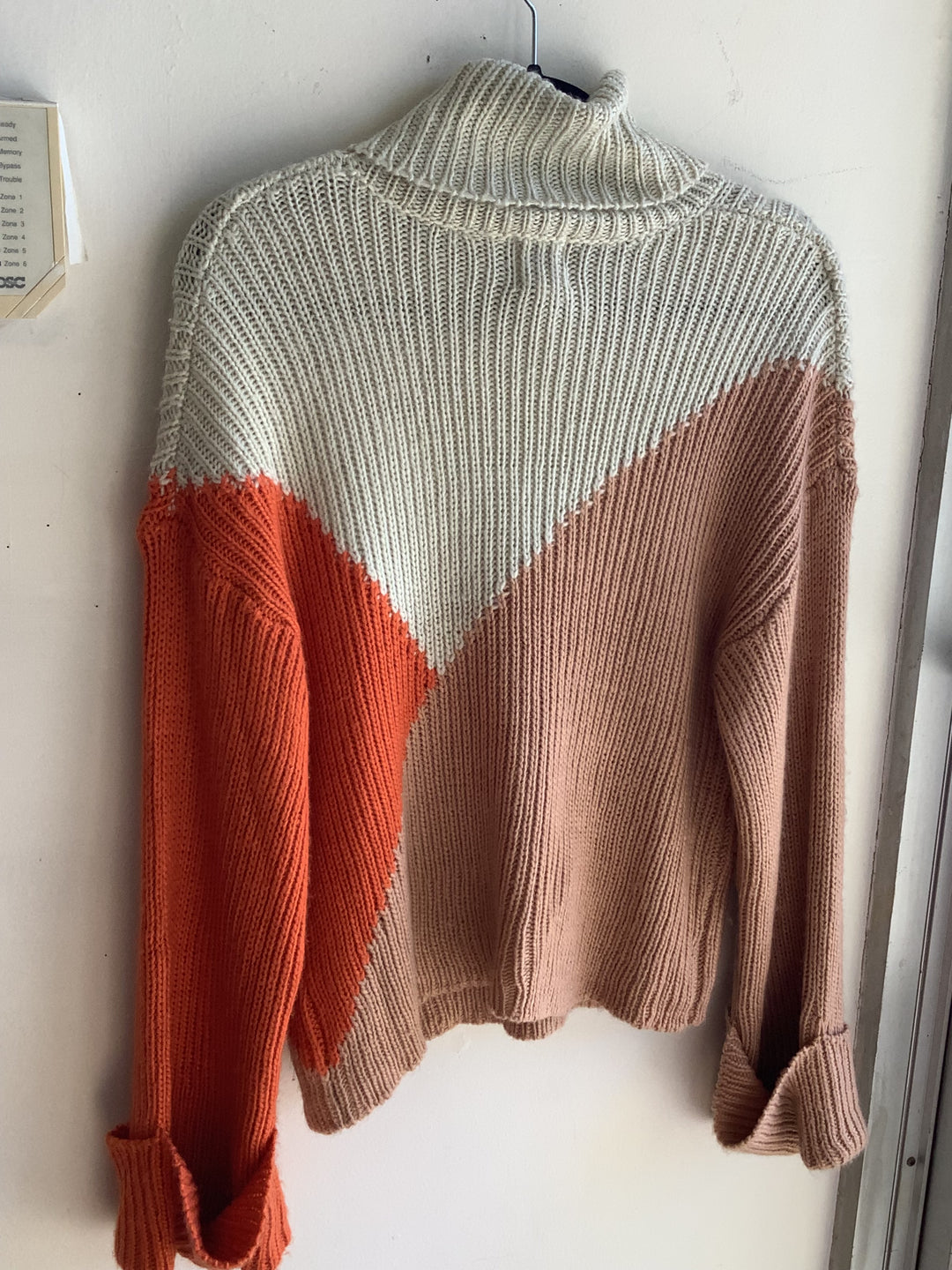 Colour Block Cowl Neck Sweater