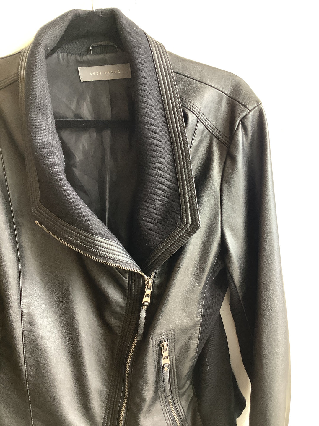 Suzy Shier Moto/ Knit Collar Jacket