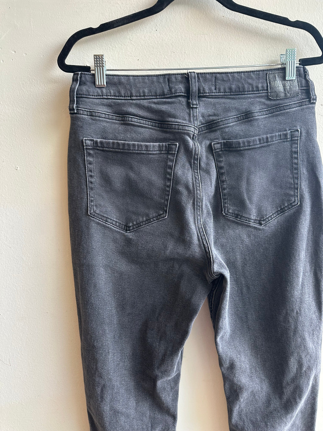 Hollister Distressed Black Straight Leg Jeans
