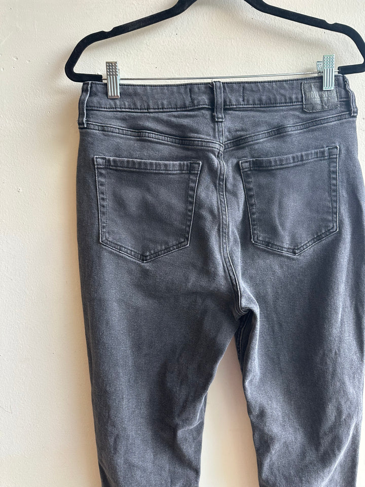 Hollister Distressed Black Straight Leg Jeans