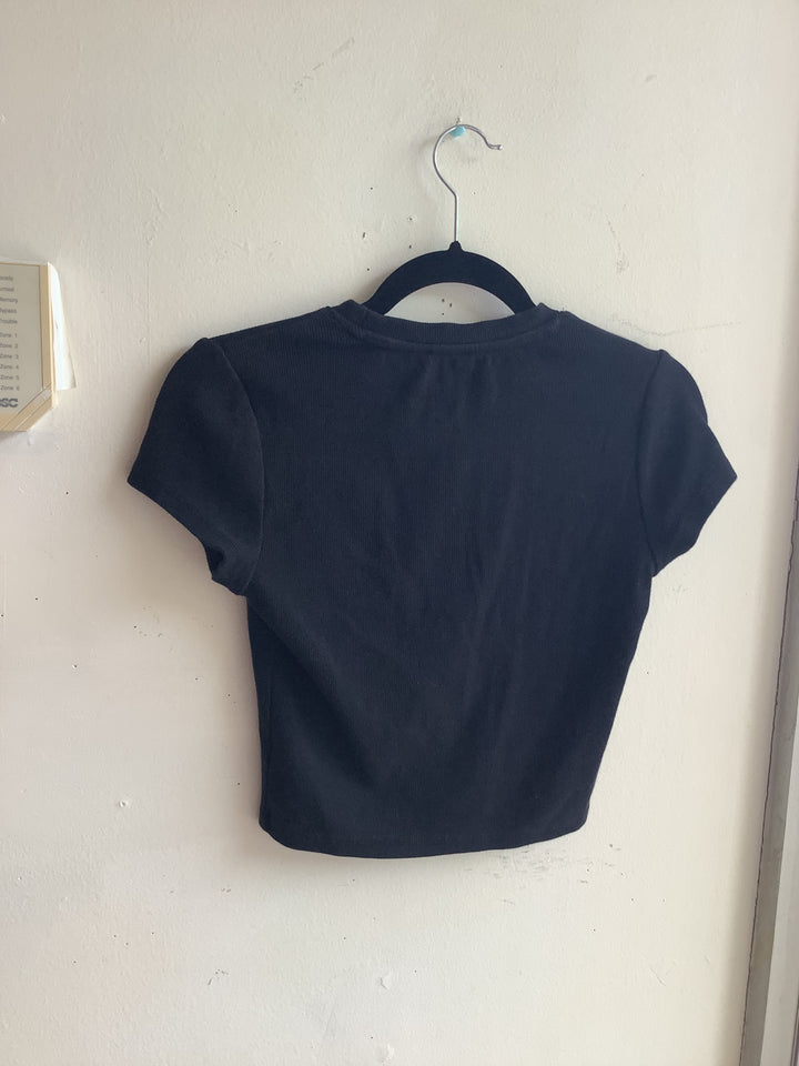 Black Crop Tee Shirt