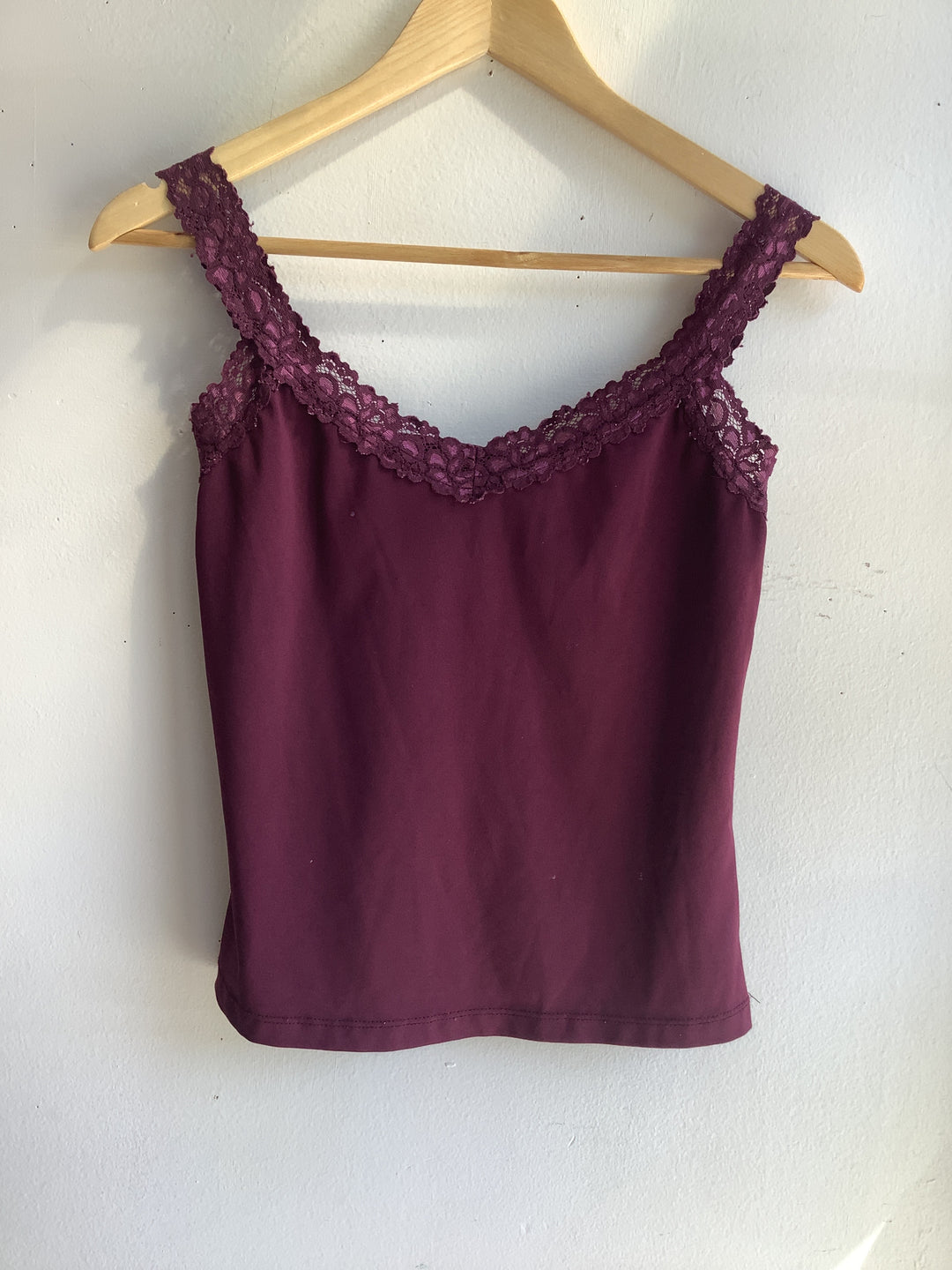 Burgundy Lace Trim Camisole