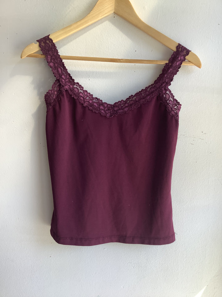Burgundy Lace Trim Camisole
