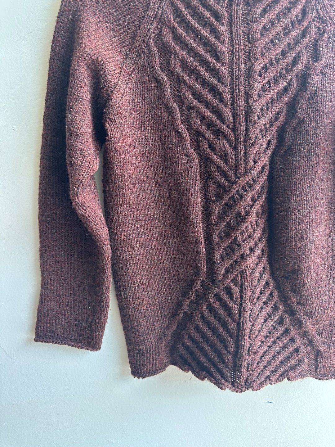 Debbie Svensson Hand Knit Wool Cable Sweater