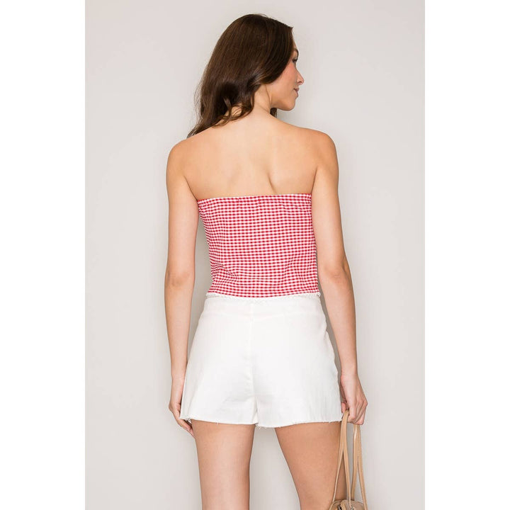 Gingham Seersucker Tube Top