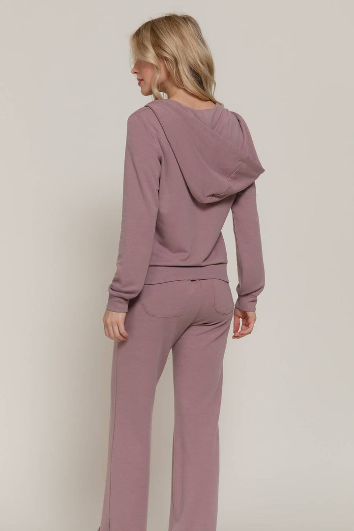 Mauve Supersoft Draw String Wide Leg Comfy Pants