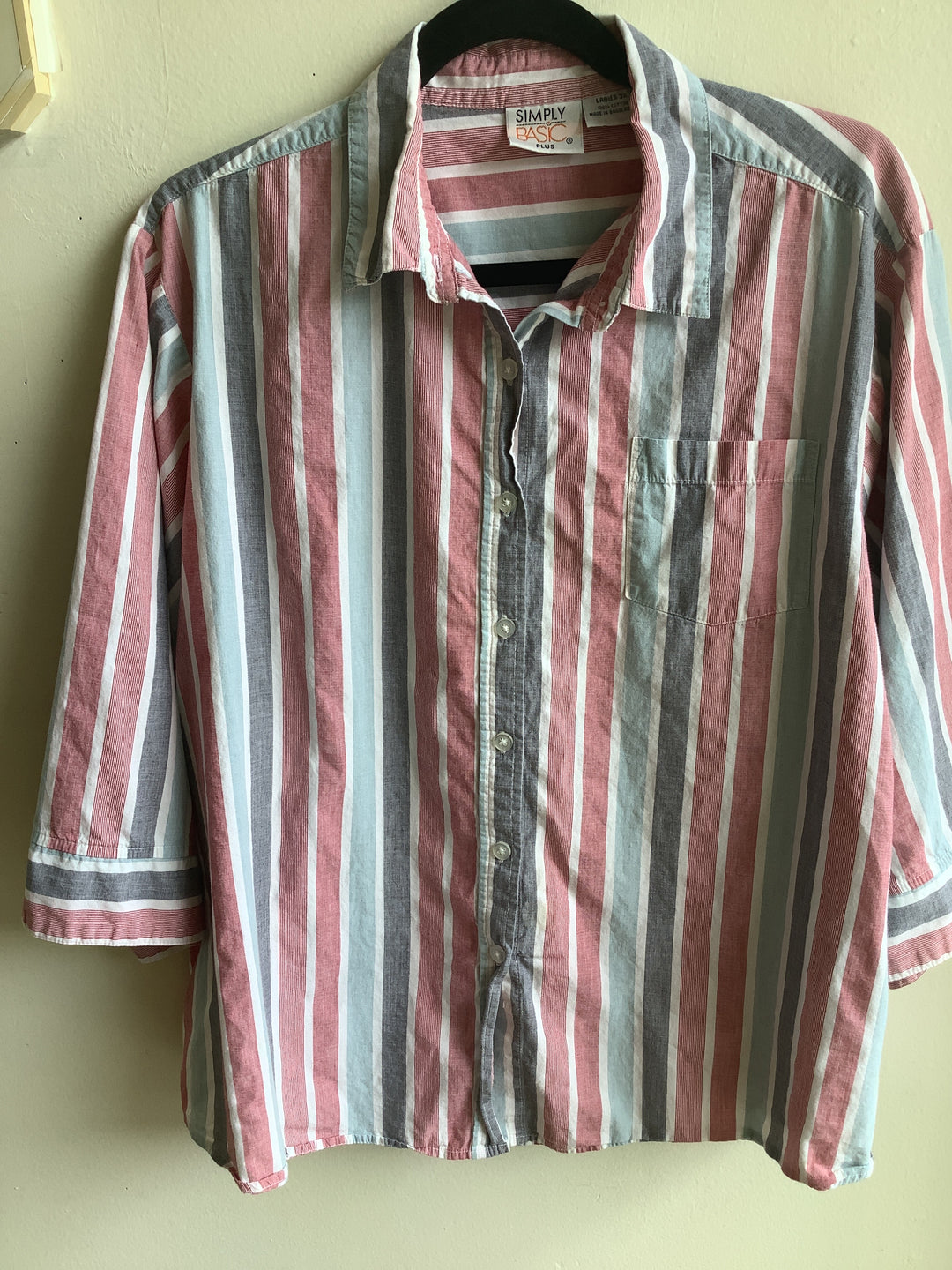 Vintage Pastel Stripe Cotton Shirt