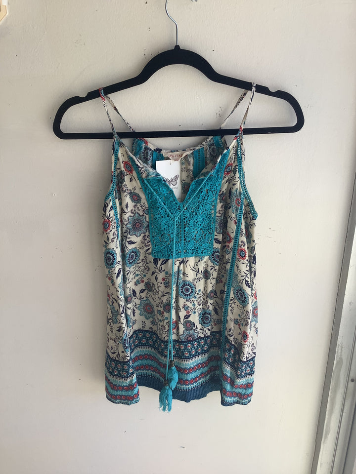 Boho Turquoise Lace Floral Cami