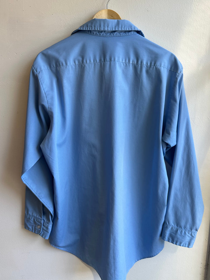 Vintage Blue Classic Button-Up Shirt | Size Large