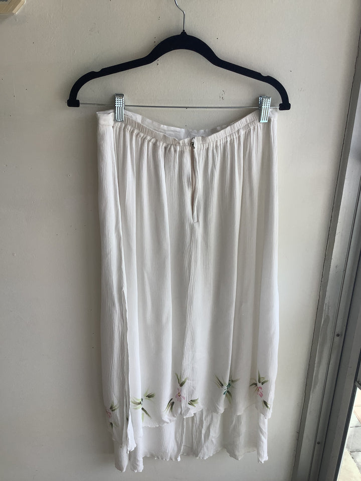 Blue Sky Design Embroidered Midi Skirt